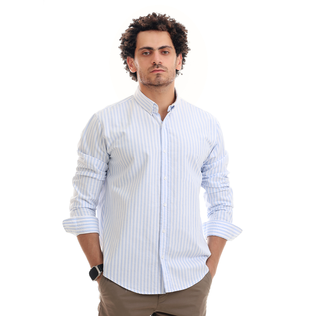 Slim Fit Striped Oxford Shirt