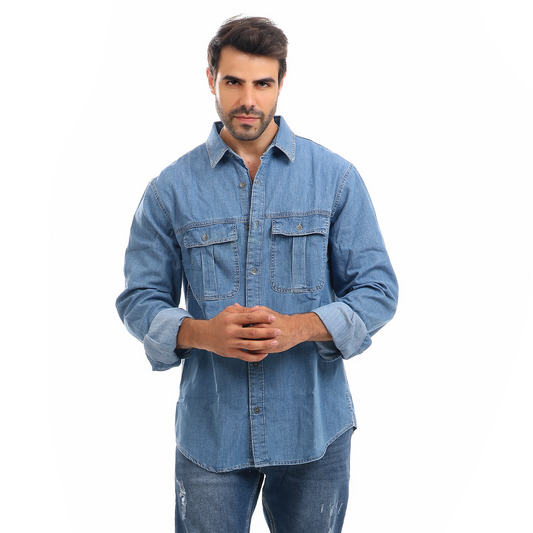 Denim Shirt With Two Pocket