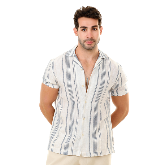 Regular Fit Linen Striped Shirt