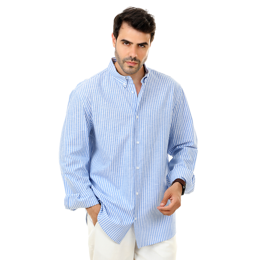 Regular Fit Stripped Linen Shirt