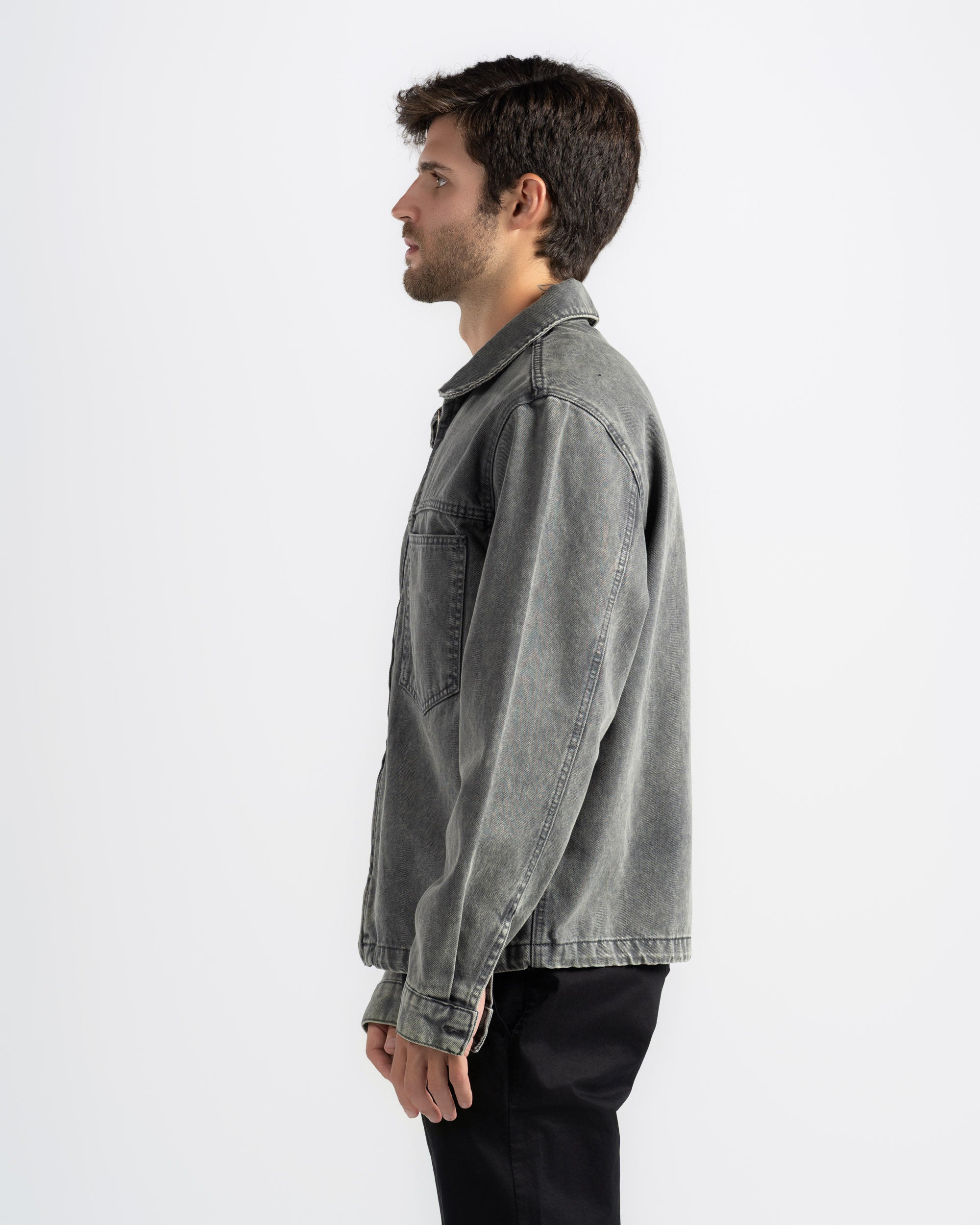 Jacket with Shirt Collar