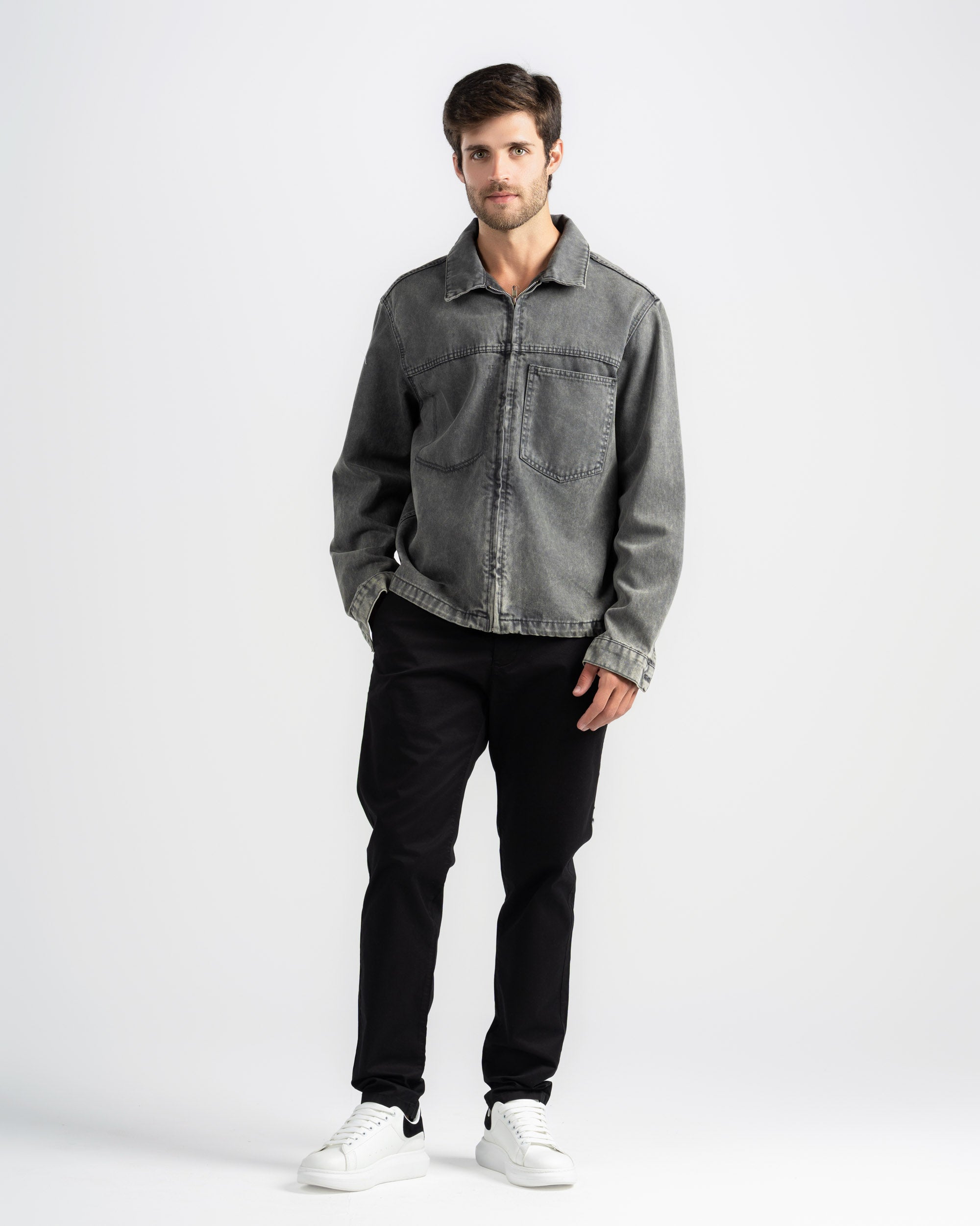 Jacket with Shirt Collar