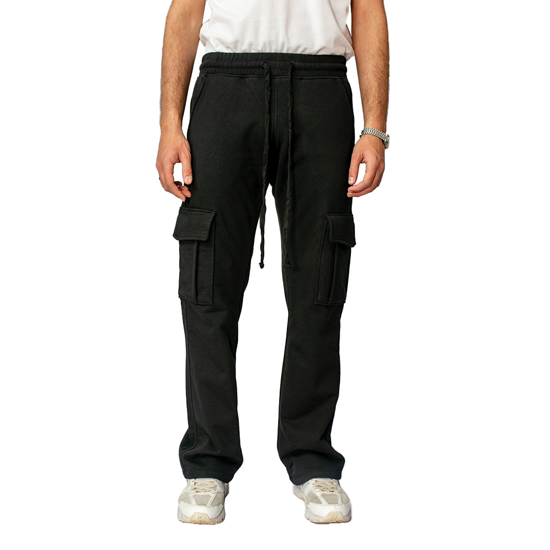 Wide-Leg Cargo Sweatpant