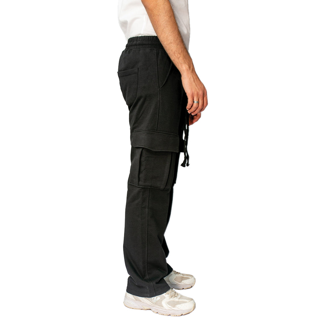 Wide-Leg Cargo Sweatpant