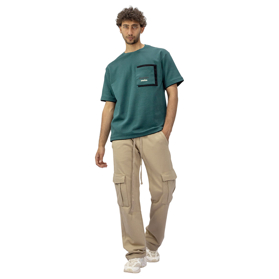 Wide-Leg Cargo Sweatpant