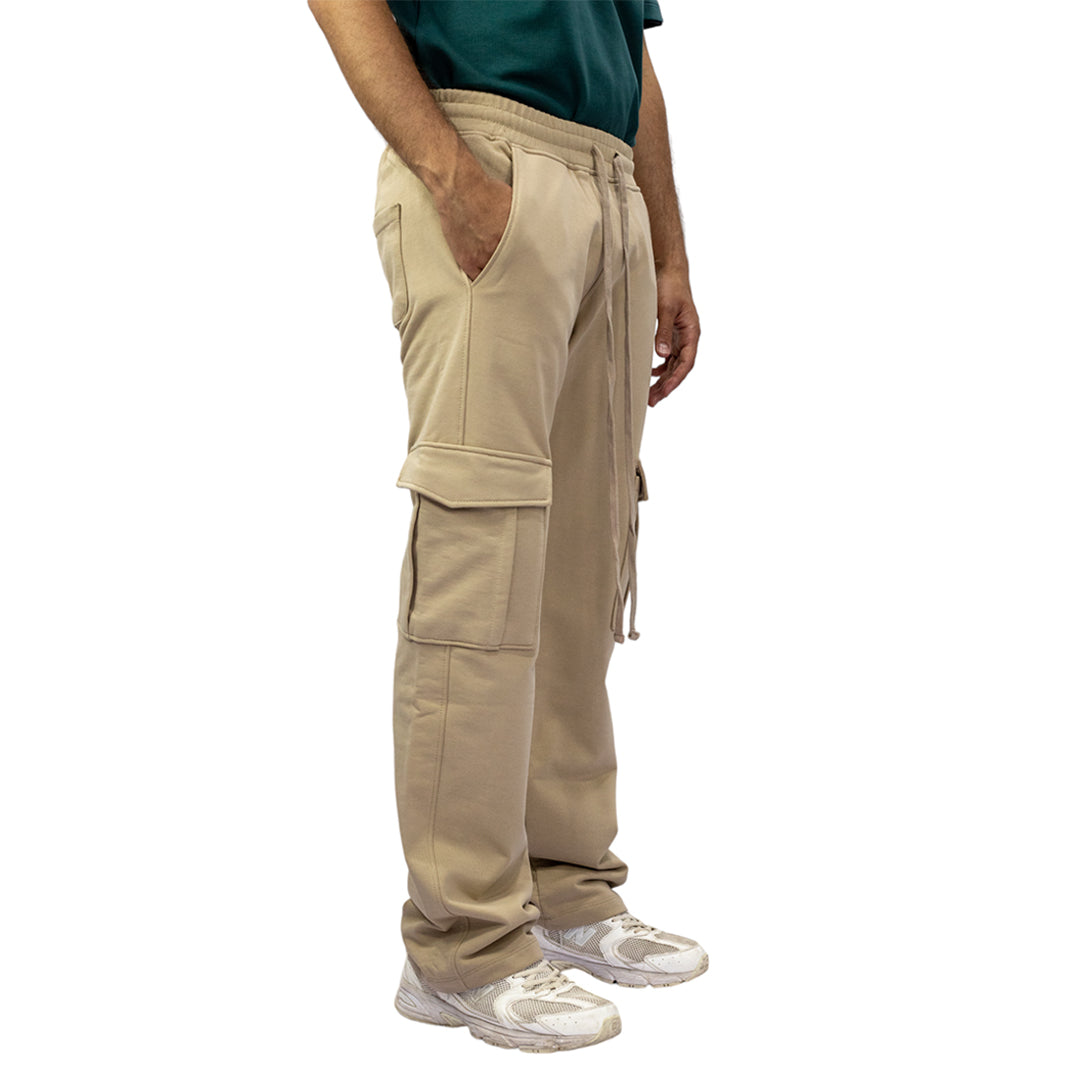 Wide-Leg Cargo Sweatpant