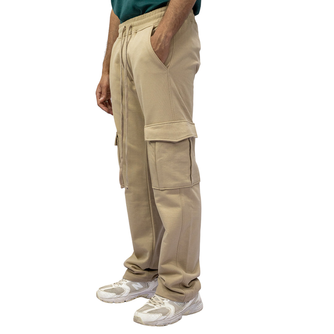 Wide-Leg Cargo Sweatpant