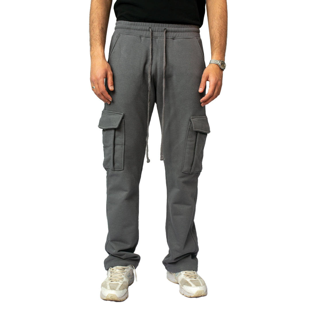 Wide-Leg Cargo Sweatpant