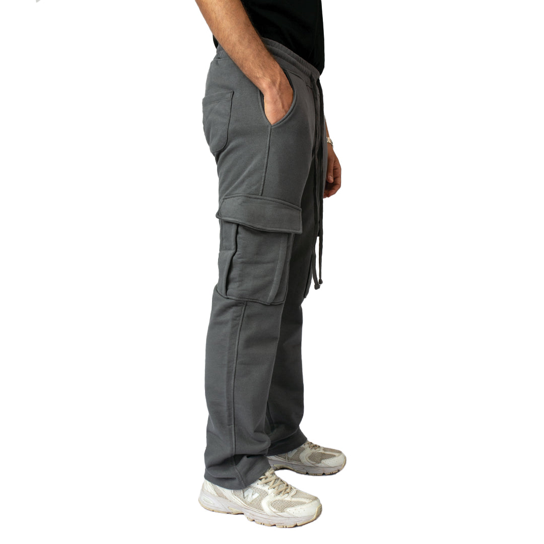 Wide-Leg Cargo Sweatpant