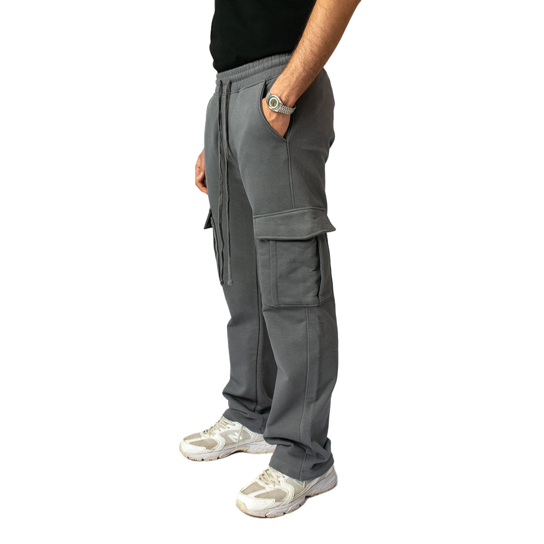 Wide-Leg Cargo Sweatpant