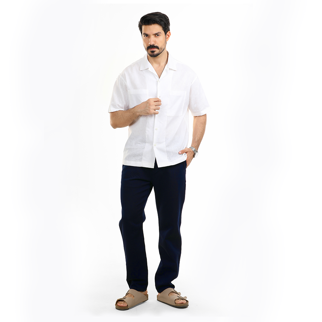 Drawstring Straight Fit Gabardine Pants