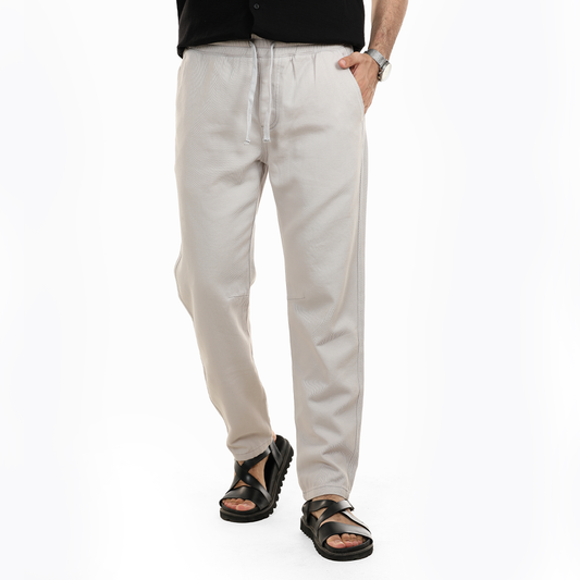 Drawstring Straight Fit Gabardine Pants
