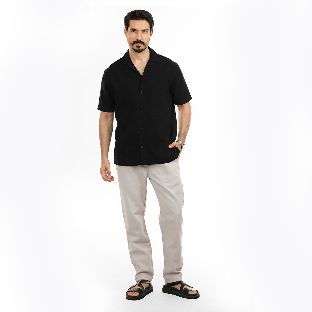 Drawstring Straight Fit Gabardine Pants