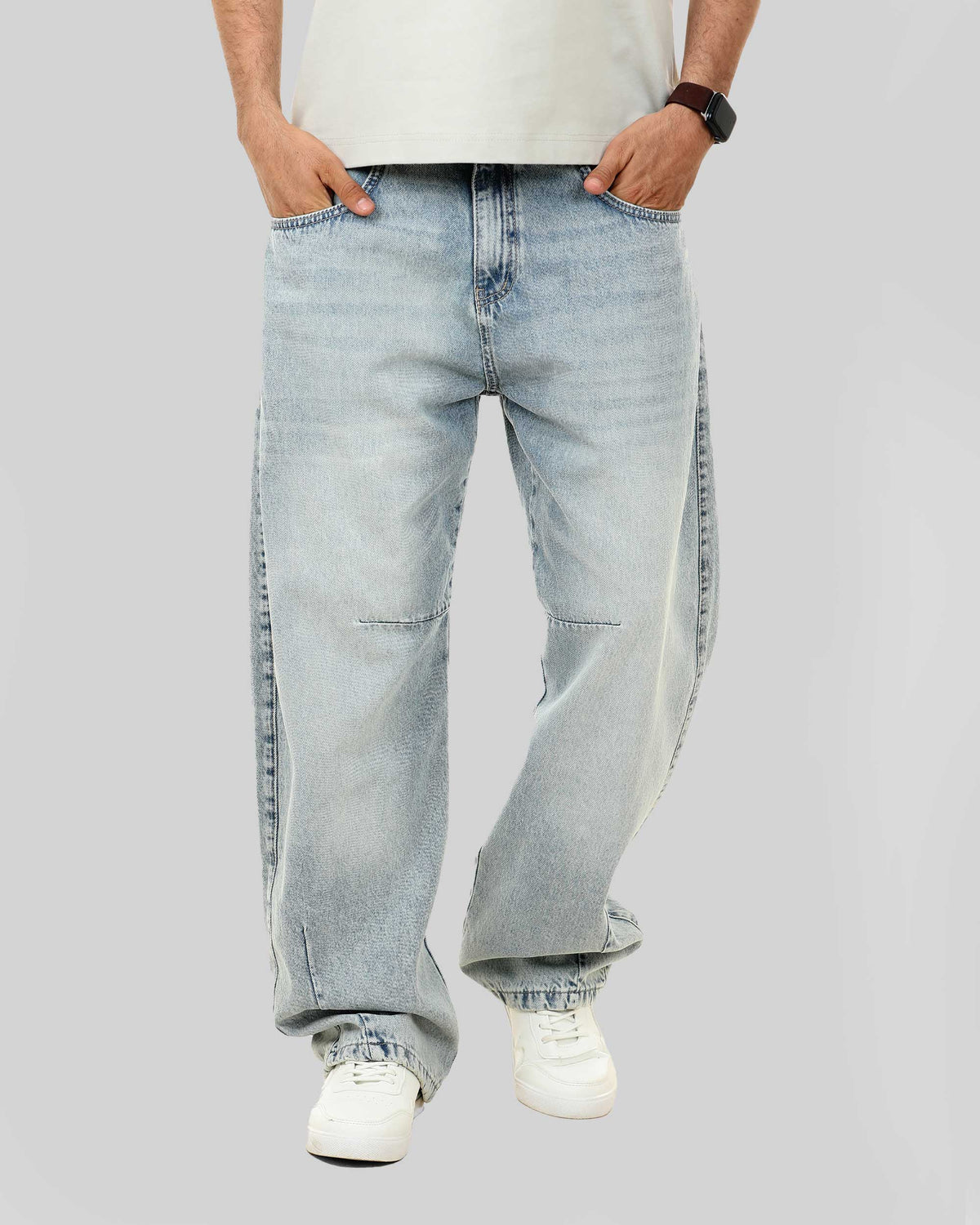 بنطلون جينز بقصه واسعه