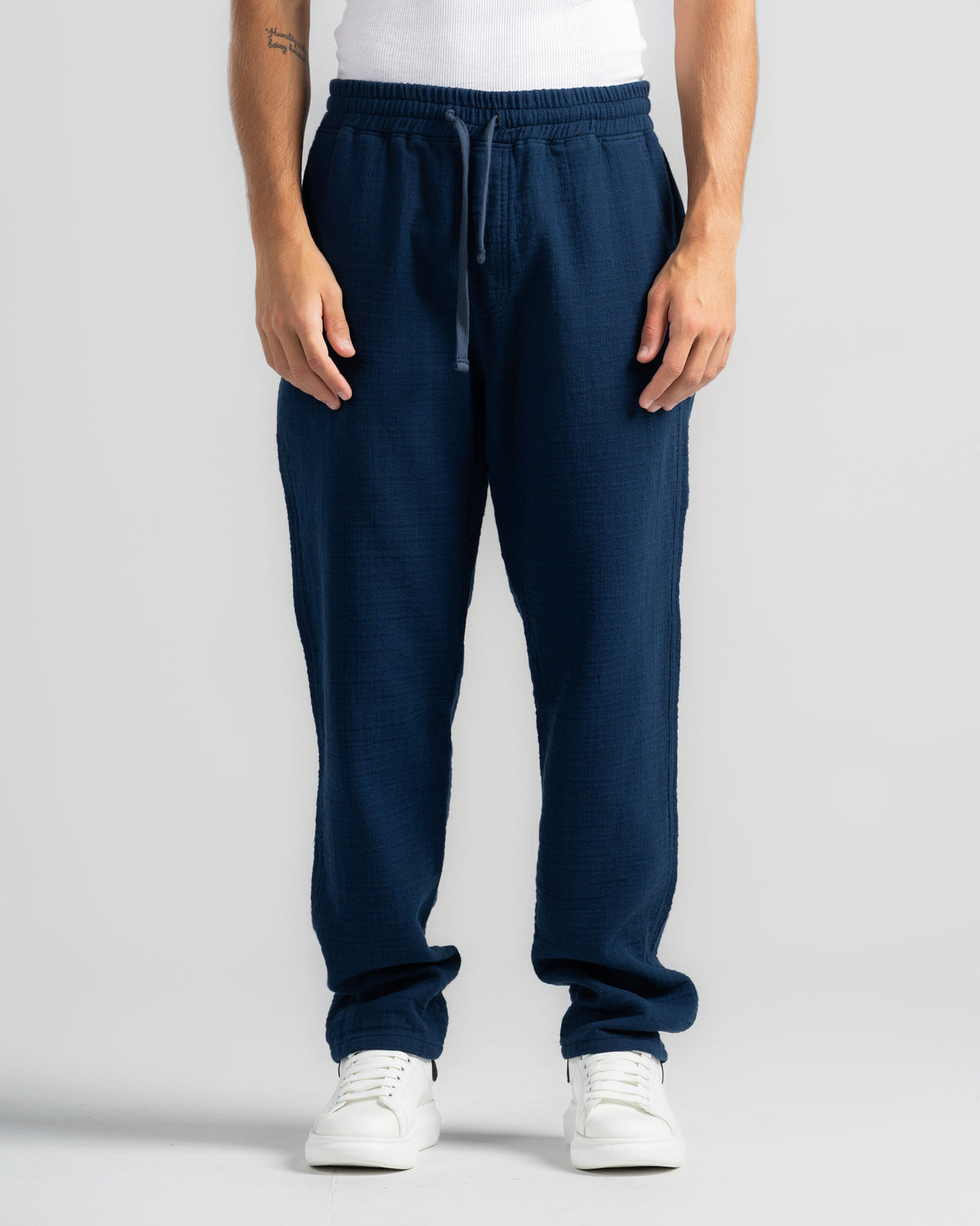 TEXTURED CHECK TROUSERS