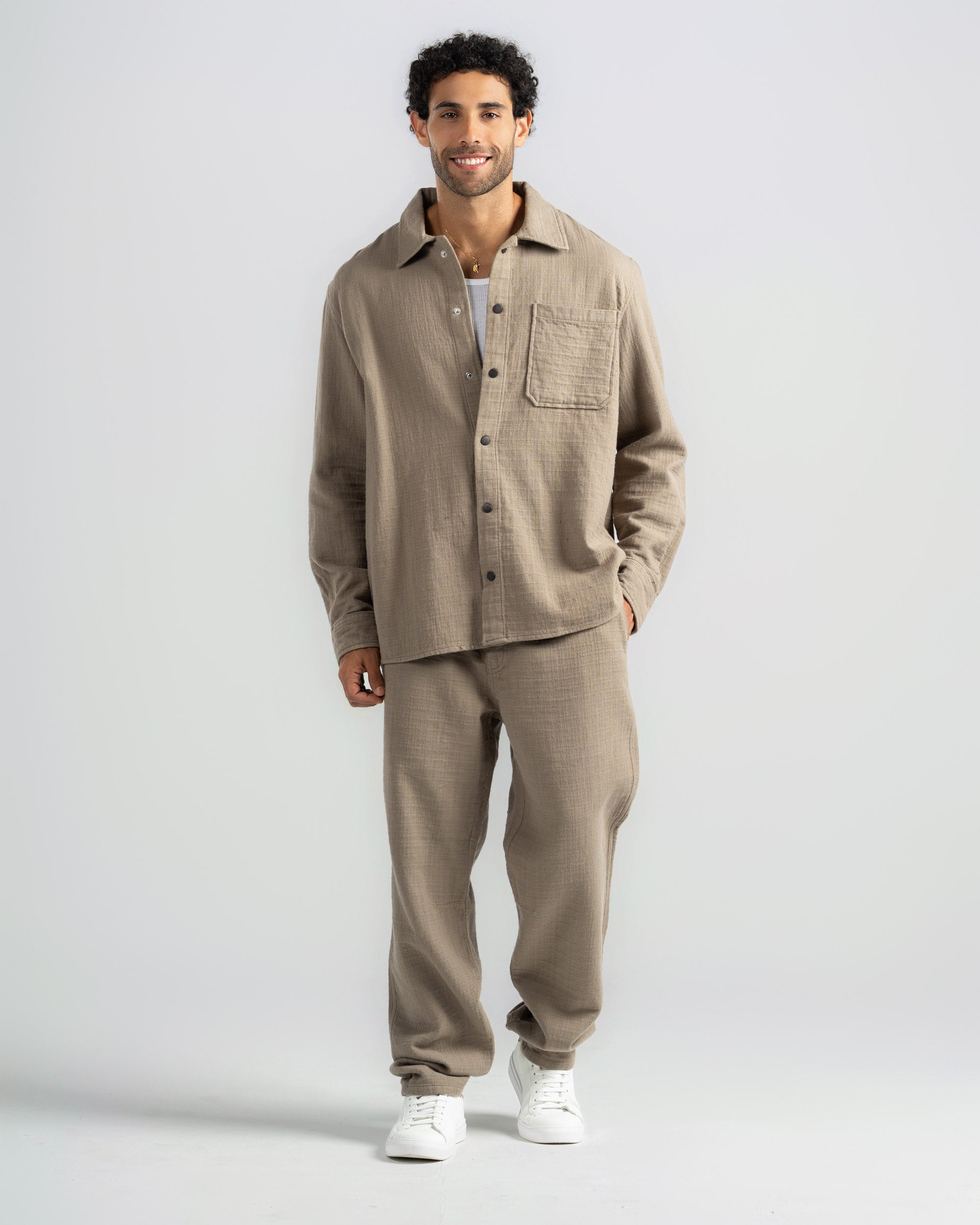TEXTURED CHECK TROUSERS