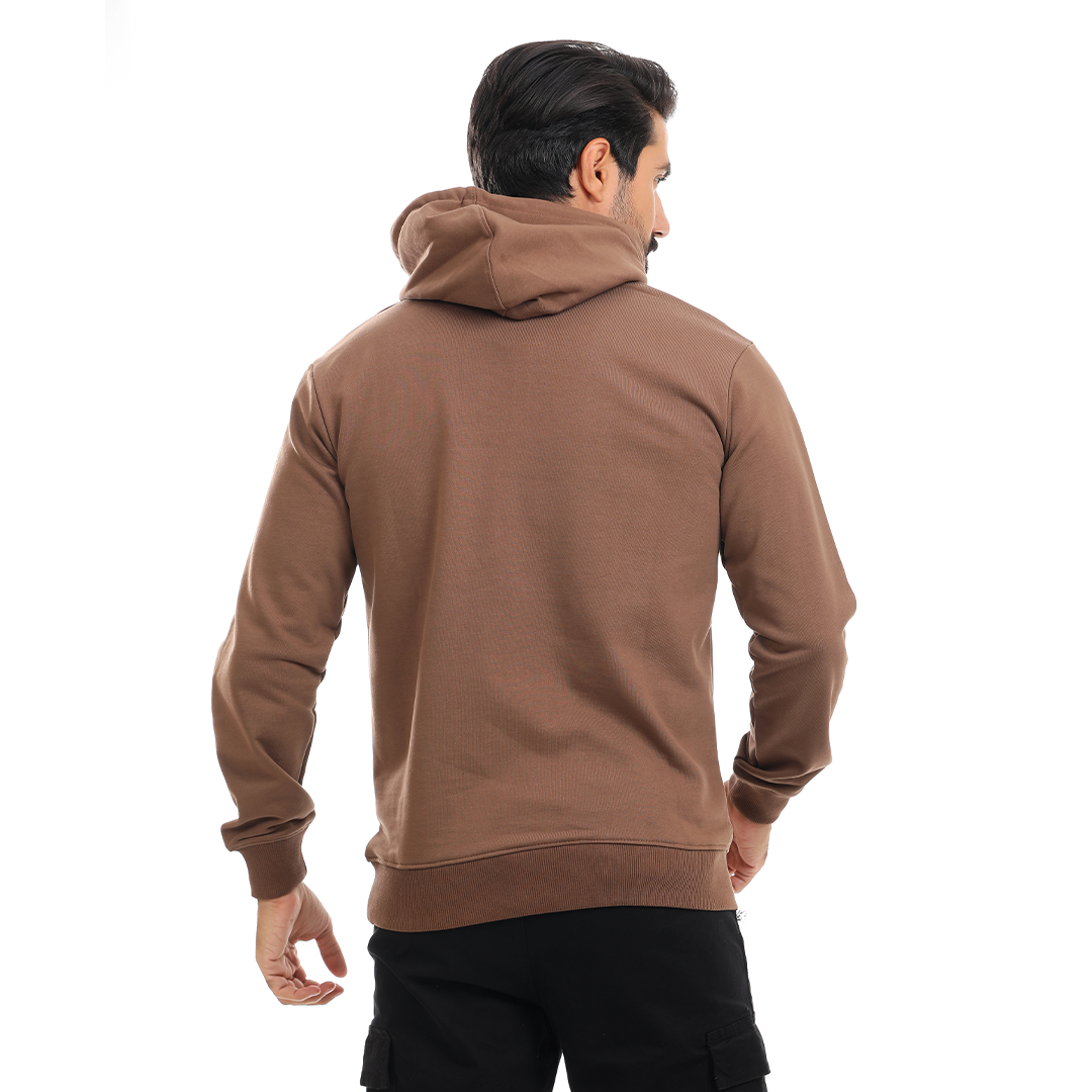 Solid Hoodie with Hood and Pocket