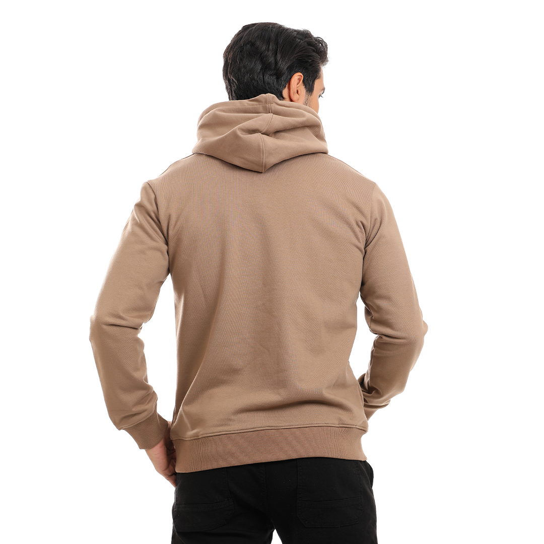 Solid Hoodie with Hood and Pocket