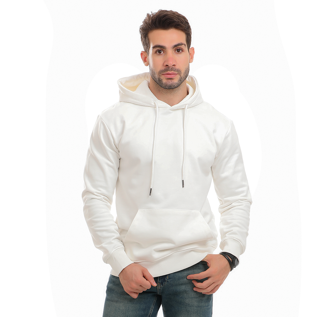 Solid Hoodie with Hood and Pocket