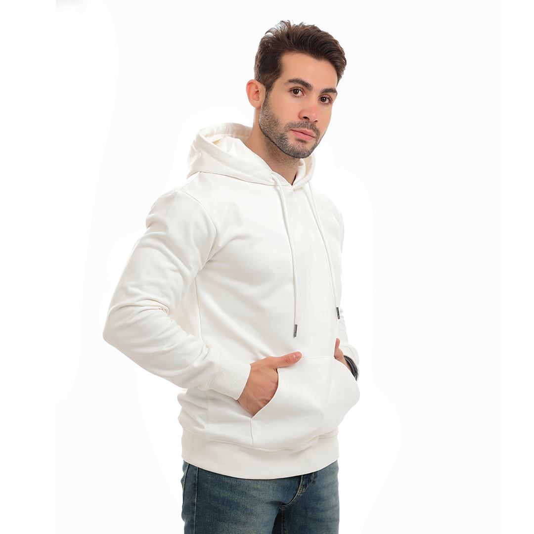 Solid Hoodie with Hood and Pocket