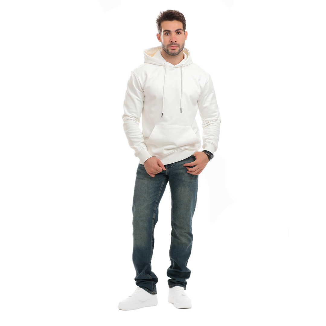 Solid Hoodie with Hood and Pocket