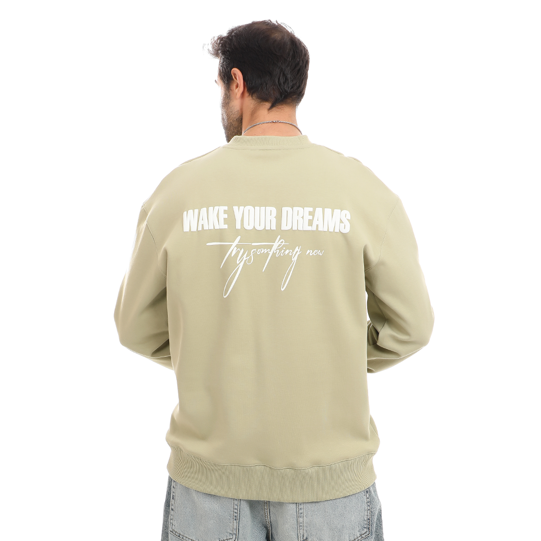 Round Neck Hoodie with Front and Back Print