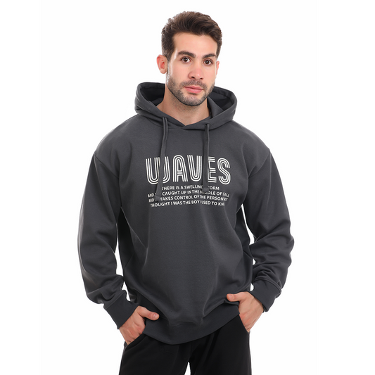 Hoodie with Hood and Printed Front and Back