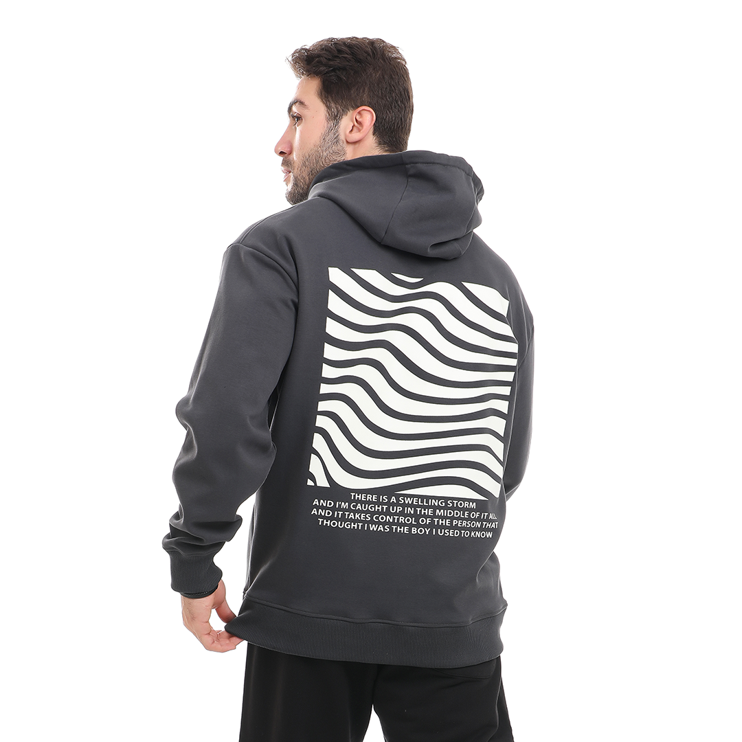 Hoodie with Hood and Printed Front and Back