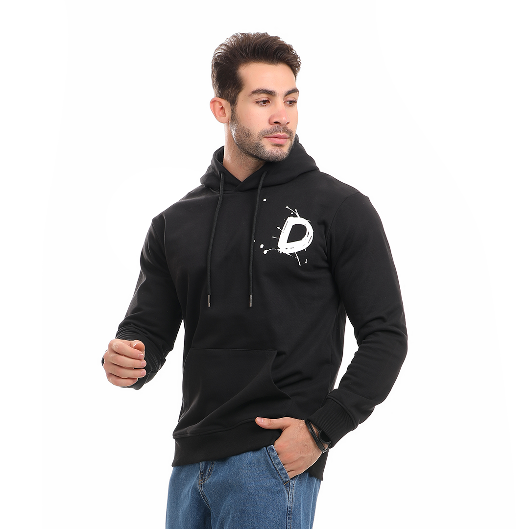 Hoodie with Hood and Printed Front and Back