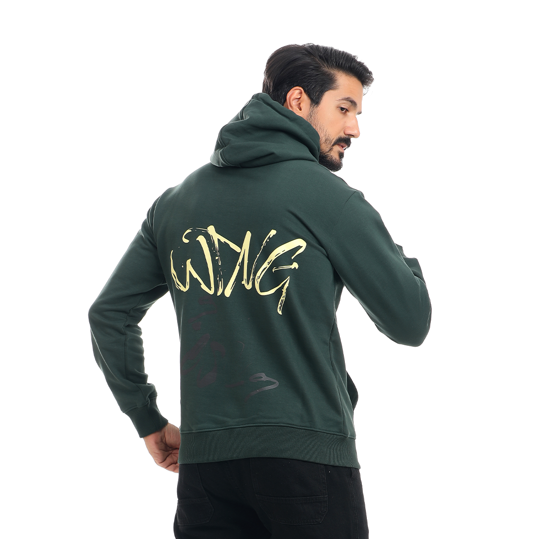 Hoodie with Hood and Printed Front and Back