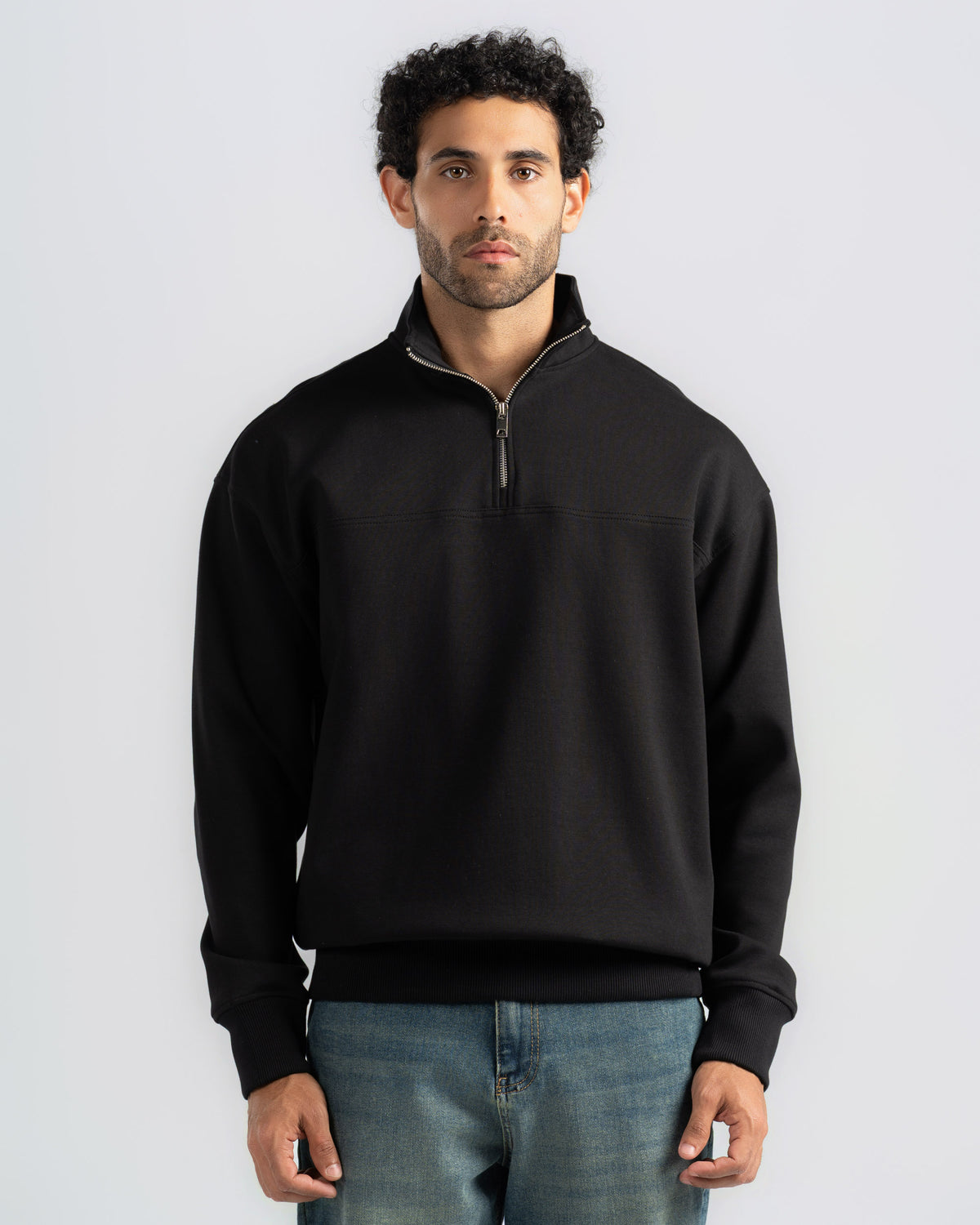 BASIC QUARTER-ZIP SWEATSHIRT