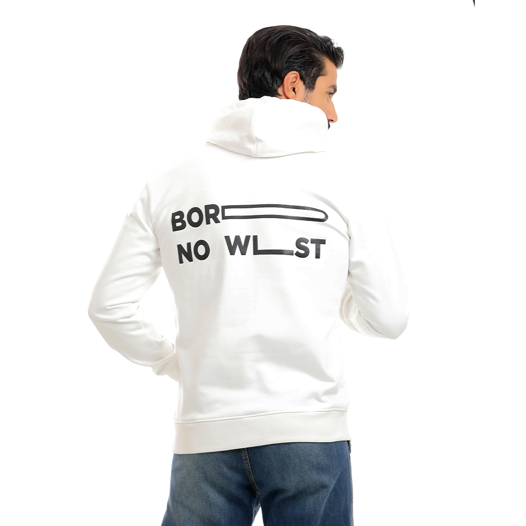 Hoodie with Hood and Printed Front and Back