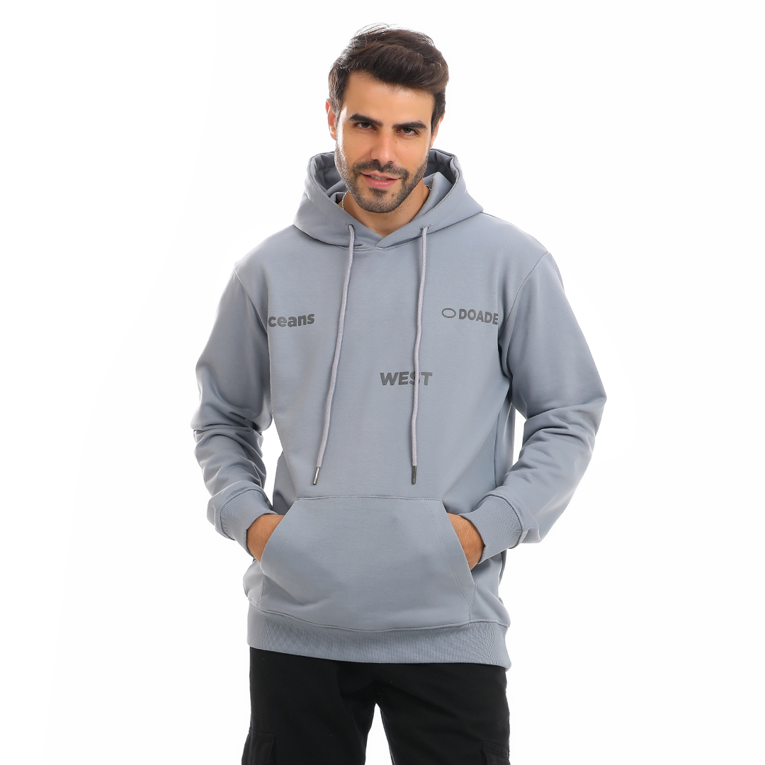 Hoodie with Hood and Printed Front and Back