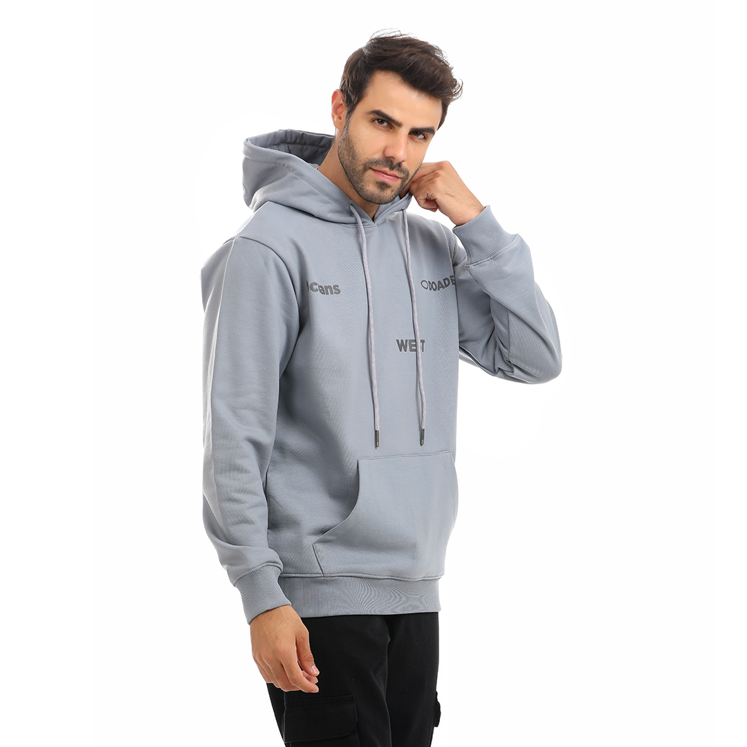 Hoodie with Hood and Printed Front and Back