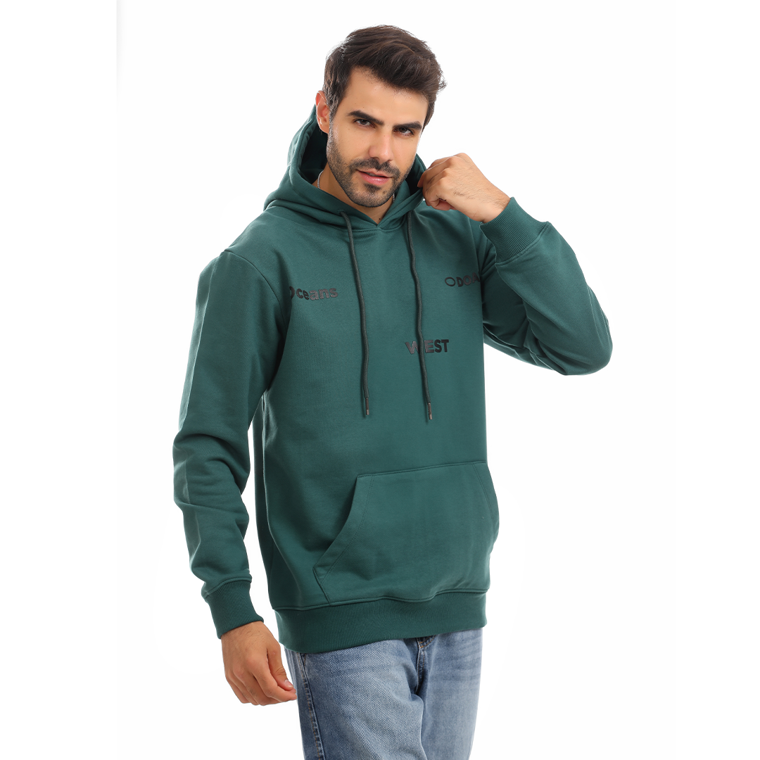 Hoodie with Hood and Printed Front and Back