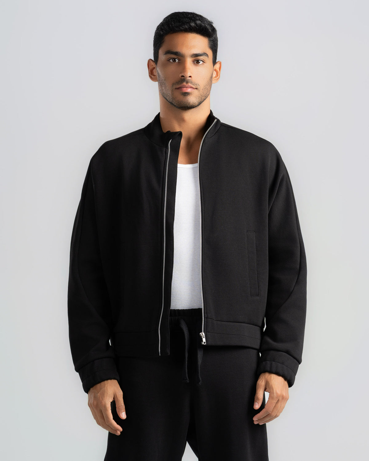 Cotton blend jacket with pockets