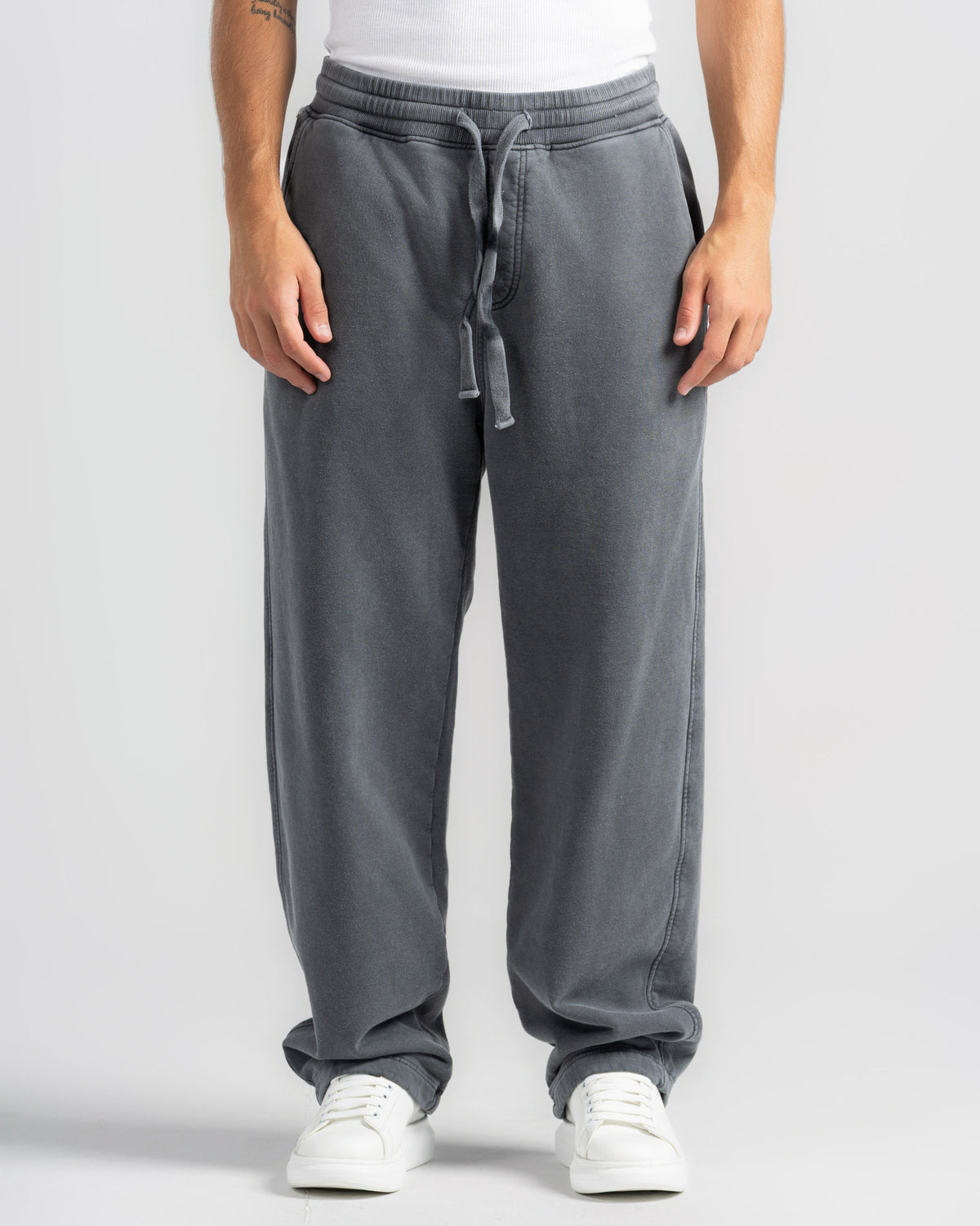 WASHED WIDE LEG JOGGER TROUSERS