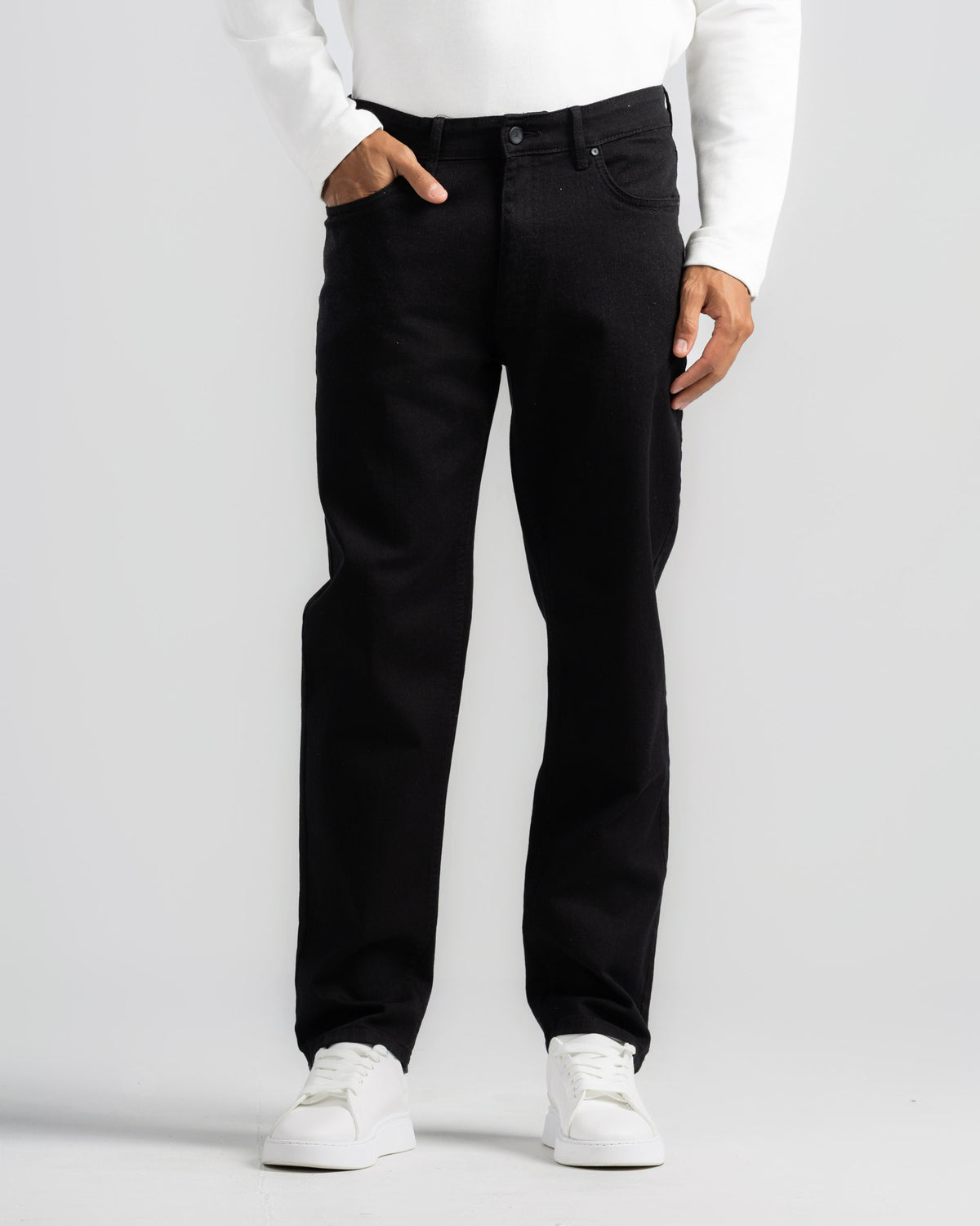 Plus Size Straight Fit Gabardine Pants-5 Pocket