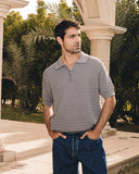 PLAITED TEXTURED KNIT POLO SHIRT With Zip
