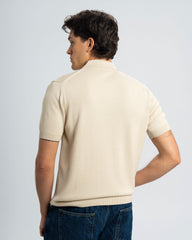 TEXTURED KNIT POLO SHIRT With Zip