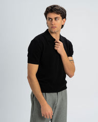 TEXTURED KNIT POLO SHIRT