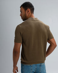 TEXTURED KNIT POLO SHIRT