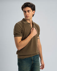 TEXTURED KNIT POLO SHIRT