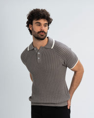 RIB KNIT POLO SHIRT