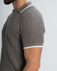 RIB KNIT POLO SHIRT