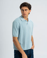 TEXTURED KNIT POLO SHIRT