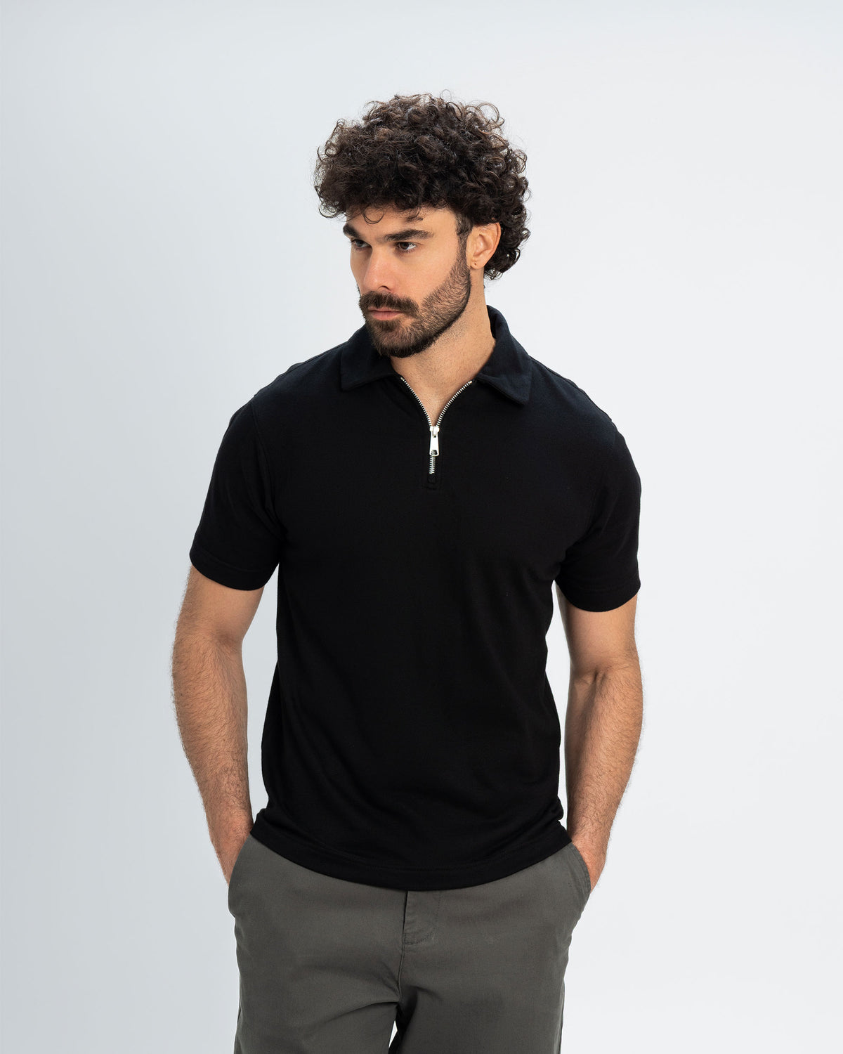 Regluar Fit Polo T.shirt With Zip
