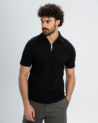 Regluar Fit Polo T.shirt With Zip