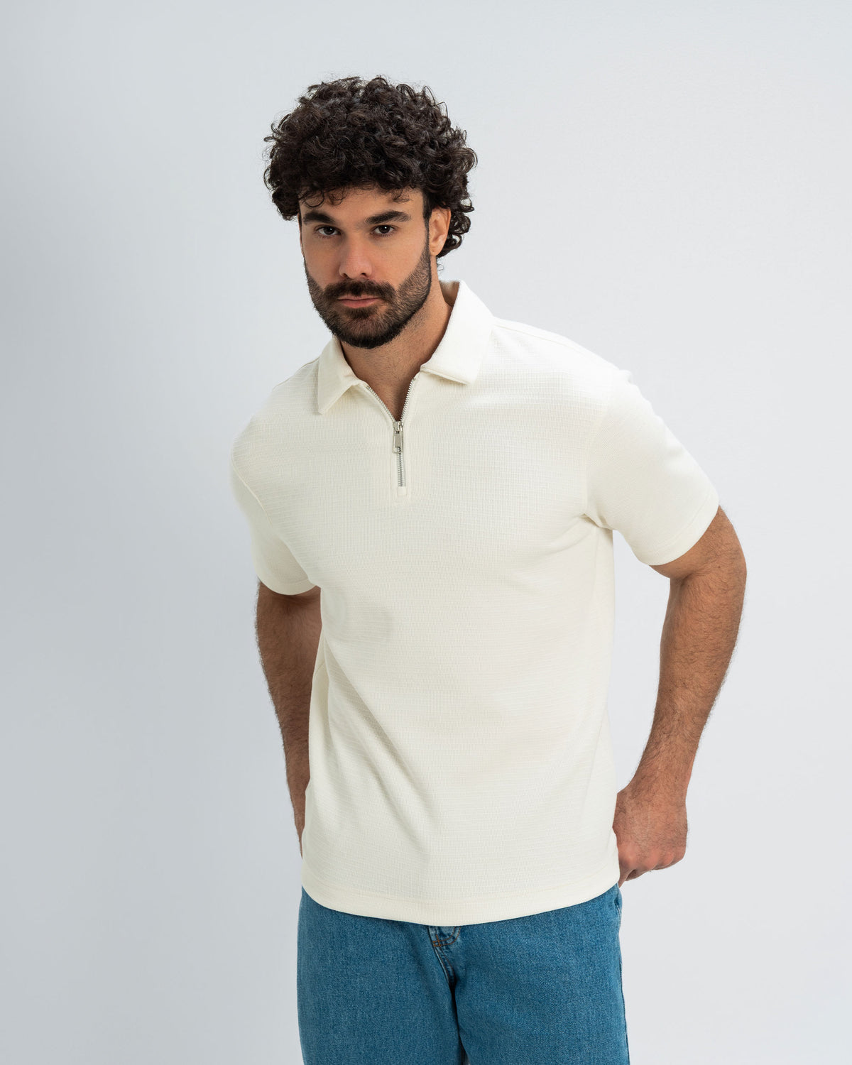 Regluar Fit Polo T.shirt With Zip