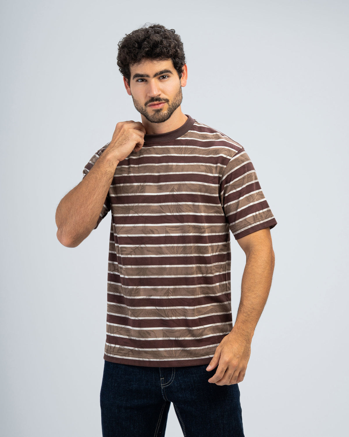 STRIPED JACQUARD T-SHIRT
